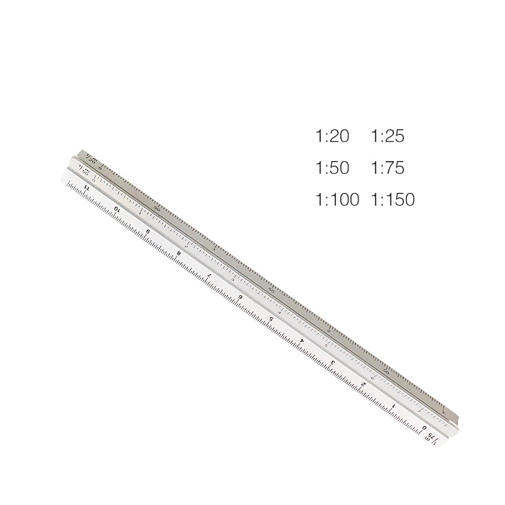 TUTU high quality colorful 15cm aluminum triangular scale ruler aluminum 1:20 - 1:600 alloy metal scale regua desenho H0003