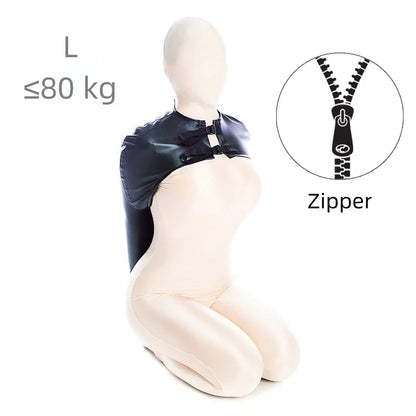 Sexy Charm Adult Rave Lingerie with Fetish Dog Hood Chest Harness Single Glove Arm Binder for Couple BDSM Body Bondage Clothing