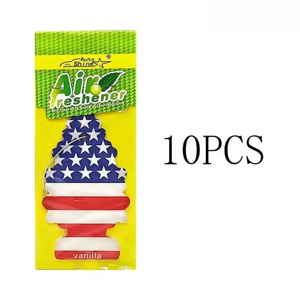 3-80pcs Christmas Tree Car Air Freshener Natural Aromatherapy Tea Paper Hanging Perfume Vanilla Auto Parts Interior