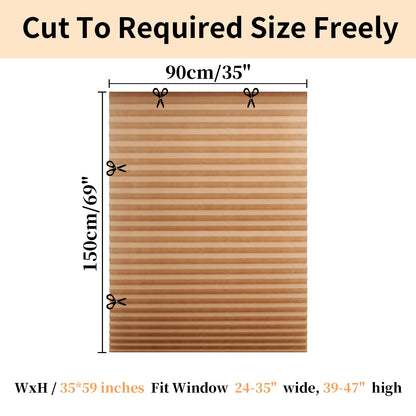 1Pc Shades Self-adhesive Half/Full Windows Nonwoven Folding Curtain Bathroom Balcony Living Room Balcony Curtains Pleated Blinds