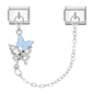 Tassel Chain Butterfly Flowers Star Moon Heart Zircon Italian Charm Links Fit 9mm Bracelet Stainless Steel DIY Jewelry Making