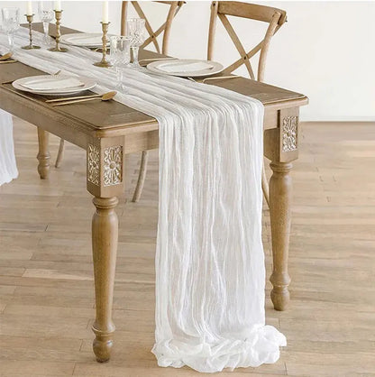14 Colour Boho Gauze Sheer Cheese Cloth Gauze Table Runner Rustic Cloth Table Runner for Wedding Baby Birthday Party Decorations