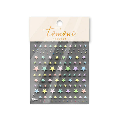 Metal Star Nail Stickers Exquisite 5D Bronzing Silver Five-pointed Star Mini Nail Art Stickers DIY Self Adhesive Manicure Decals