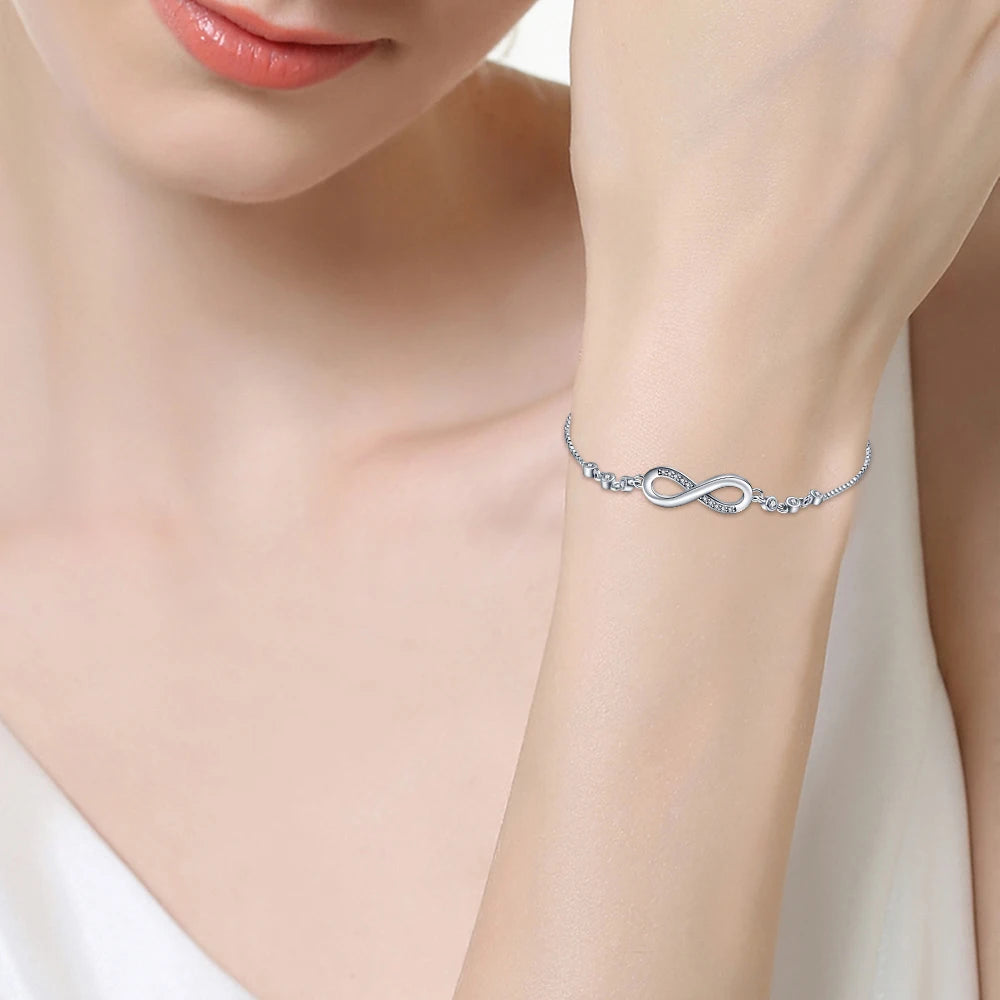 Bracelet Original 925 Silver Lucky Symbol Zircon Bracelet Luxury Jewelry For Woman Romantic Valentine's Day Jewelry Gifts