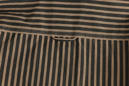2025 Autumn And Winter New American Retro Stripe Long-Sleeve Lapel Shirt Men's Simple Fashion Washed Multi-pocket Casual Blouses