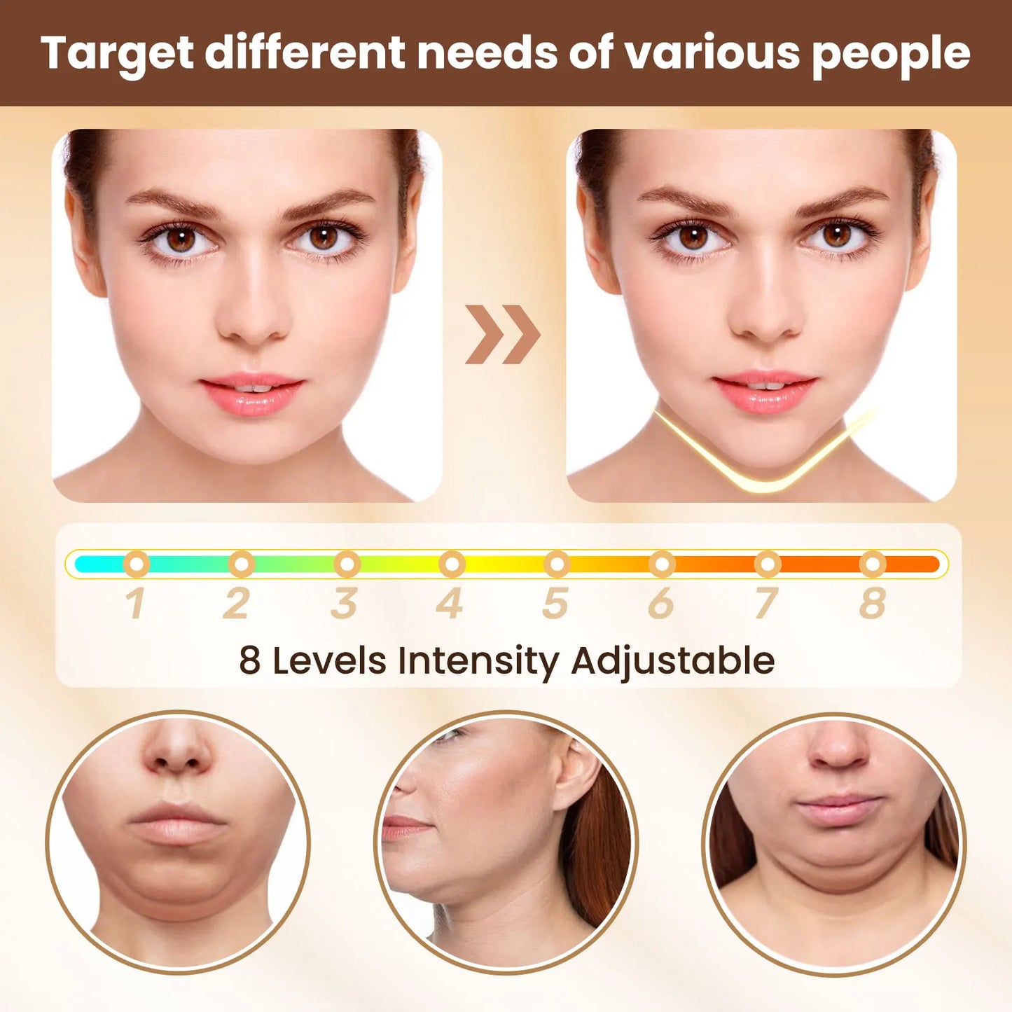 V Shaped Face Beauty Device Firming Facial Lifting Massager Double Chin Removal V-Face Line Lift Belt Facial Beauty Instrument
