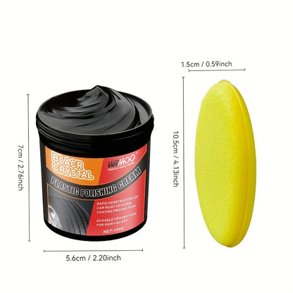 150g Black Crystal Plastic & Rubber Repair Paste - Instant Interior Scratch Renovation, Anti-Aging & Fade Resistant