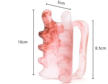 1PCS Double Push Resin Massage Comb Back Waist Gua Sha Device Shoulder Neck Gua Sha Stick Meridian Dredging Stick Massage Tool