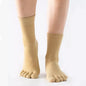 5Pairs Toe Socks Crew Socks Men and Women Five Fingers Socks Breathable Cotton Socks Sports Running Solid Color as Birthday Gift