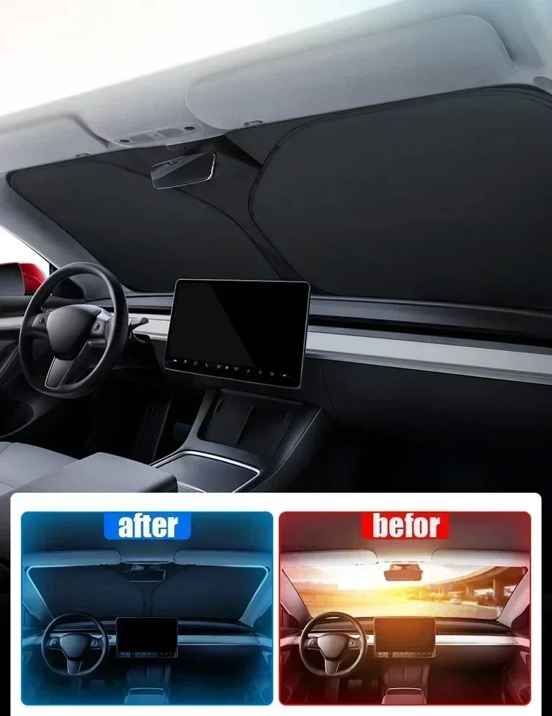 Car Windshield Sun Shade Cover Foldable Visor Protector Interior Anti UV Sun Windscreen Folding Parasol Car Accessories