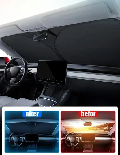 Car Windshield Sun Shade Cover Foldable Visor Protector Interior Anti UV Sun Windscreen Folding Parasol Car Accessories