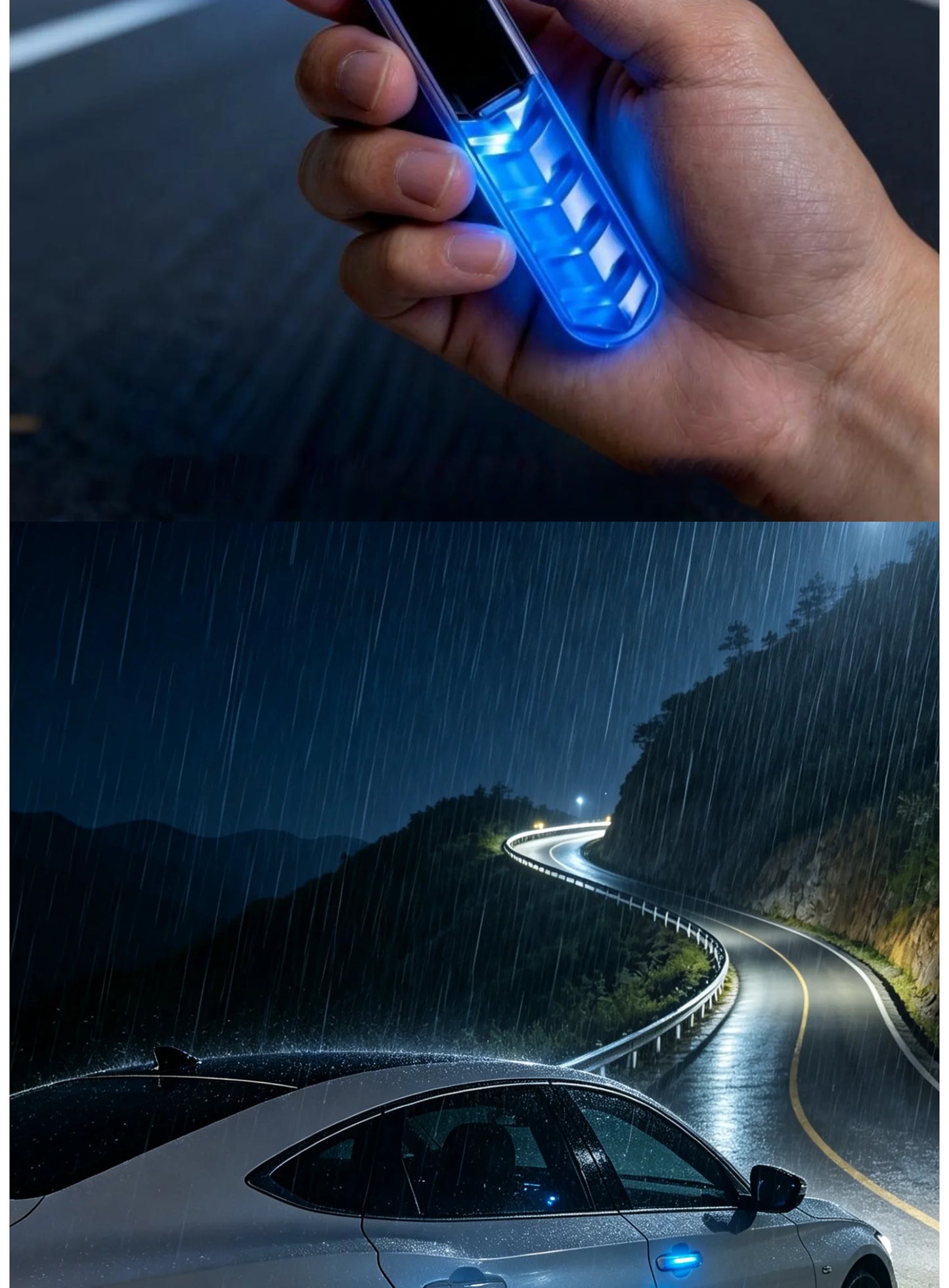 Car doors, electric motorcycles, anti scratch and anti-collision strips, solar warning and anti rear end collision lights, no wi