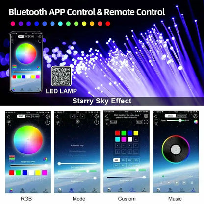 RGBW 1/2/4 split machine Car Roof Star Light APP Control Fiber Optic Star Ceiling Light Starry Sky ceiling for Car Home