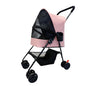Pet Stroller Lightweight Metal Foldable Multi Tier Carrier Round Handle For Cats Dogs Outdoor Travel