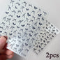 2Sheets French Gradient Line Nail Art Stickers 3D Self-Adhesive White+Black Slider Design Stencil Manicure Guides DIY Nail Decor