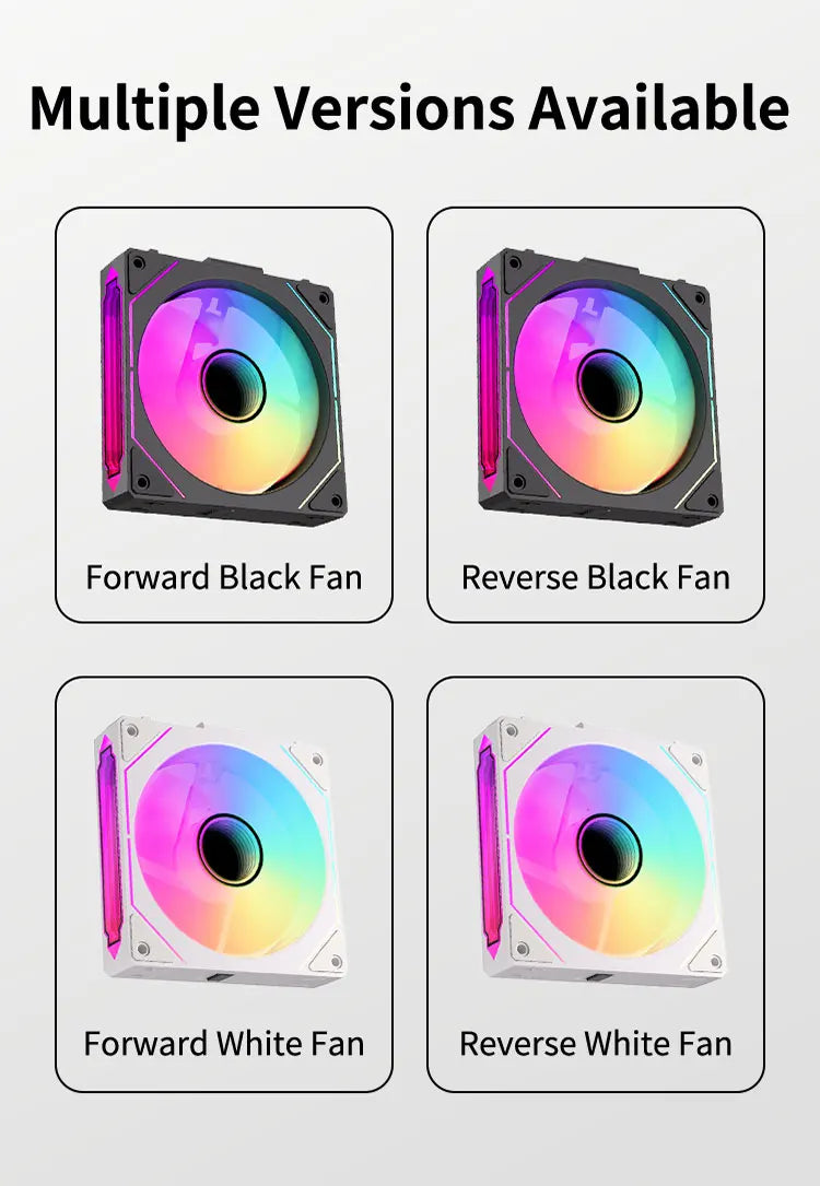 Teucer 12cm Silent PWM Control Fan 5V 3Pin ARGB with AURA SYNC 4Pin Chassis Fan for PC Case Water Cooling