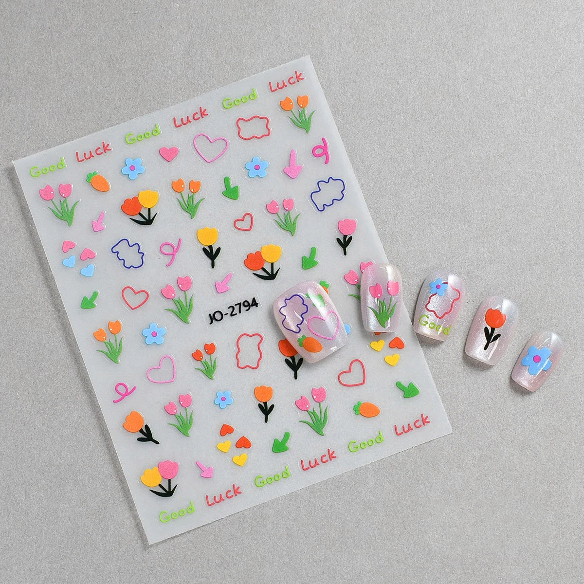 3d Nail Art Decals Spring Booming Violets Lavenders Purple Blue Pink Flowers Butterflys Stickers Decoration For Nail Tips Beauty