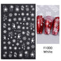 1PCS New Christmas Decorations 2023 New Year Nail Stickers Press on Nails Laser Snowflake Christmas Tree 3D Nail Decal