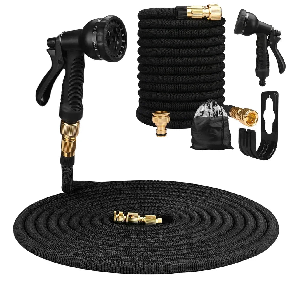 Garden Hoses 25-150ft Water Hose Expandable Flexible Garden Expanding Hoses 8 Function Nozzle Spray Wall Mountable Water Hose