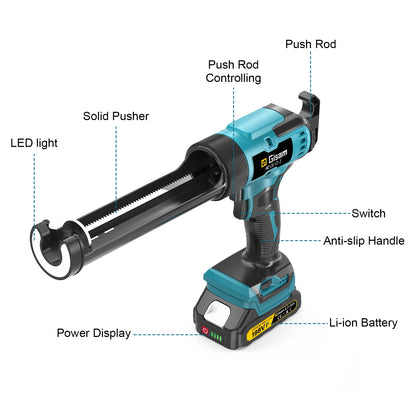 Gisam Electric Caulking Gun Glue 400KG 6Gear Cordless Glass Glue Gun Adhesive Glue Sealant Power Tool For Makita 18V Battery Pin