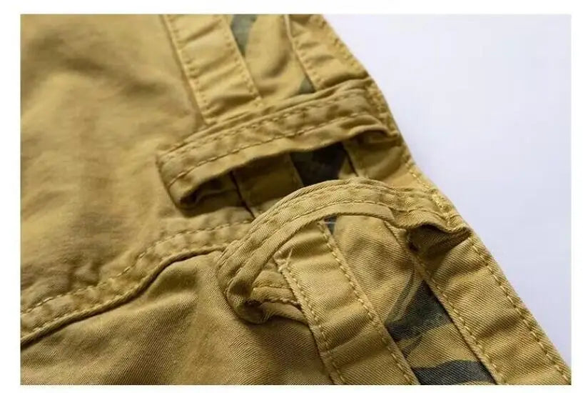 Men Summer Cargo Shorts Casual Tool Shorts High Quality Man Summer Military Multi Pocket Pants Loose Cargo Pants No belts 38