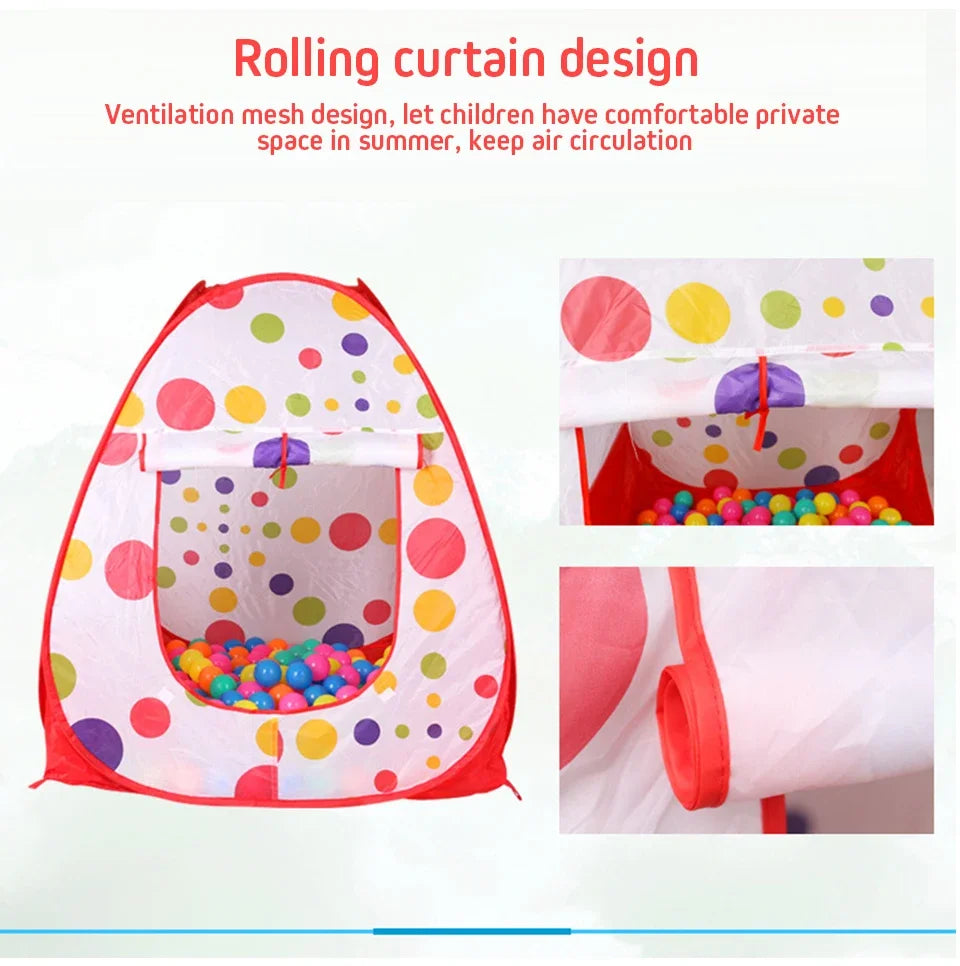 IMBABY 3 in 1 Ball Pool Folding Tent Tunnel for Children Ball Pit Playpen Crawling Tunnel Playground Corral Demgames Games Fence