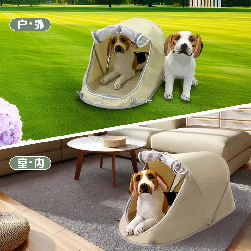 Pet Tent Portable Outdoor Camping Sun Protection Shelter for Puppy Kitten Small Animals Foldable Breathable Mesh House Travel