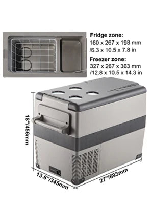 SIHAO Portable Car Refrigerator 15L 20L 30L 35L 40L 45L 50L 55L Compressor Fridge Freezer 12V 24V DC 110-240V AC Dual Use Vehicle Home for Camping Travel Outdoor