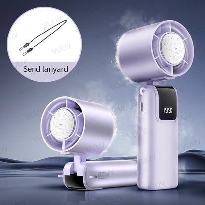 Ice Cooling Handheld Fan 199 Speeds Turbo Portable USB Desk Fan Foldable / Hangable for Outdoor Fast Chill Ice Compress