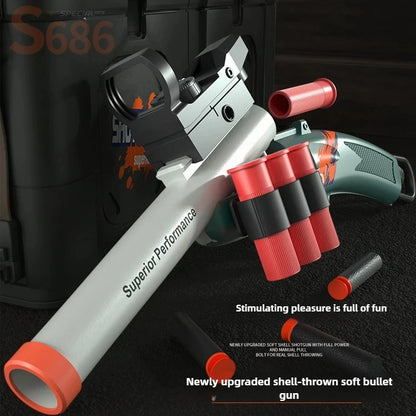 S686 Throwing Shell Toy Gun Soft Bullet Airsoft Launcher Outdoor Sports CS Game Fun Pistol Toy Gift for Boys