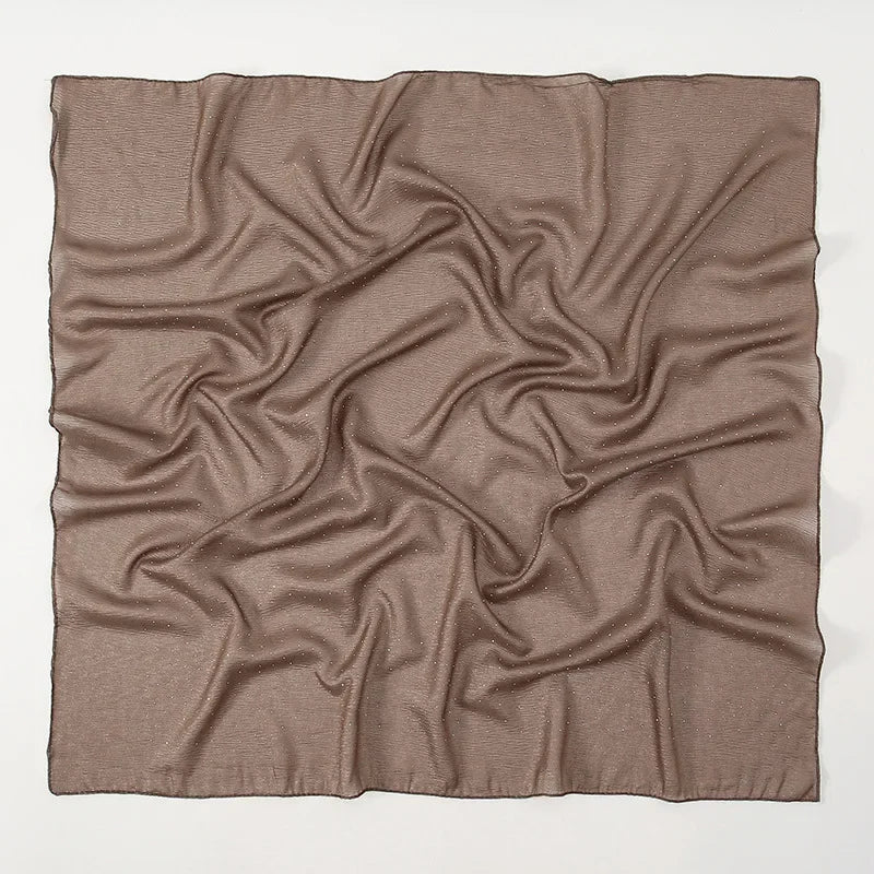 90*90cm Square Chiffon Hijab Scarf Women Solid Color Muslim Soft Head Scarf Islamic Shawls and Wraps Headband Musulman Scarves