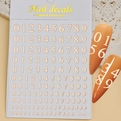 3D Glittery Gothic Letter Design Nail Art Stickers Uppercase Alphabet Letters Artistic Designs DIY Nail Art Decals Decoration #1