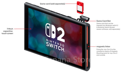 Nintendo Switch 2 Portable Game Console, 7.9 Inch Screen, 120Hz, with Joy-Con 2, Hdr, Magnetic Tv Mode, Laptop Pc