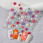 1PC 5D Macaron Flower/Fruit Nail Charms Sticker Embossed Bear/Rabbit/Letter Nails Slider Decals Summer Adhesive Manicure Decor&Y