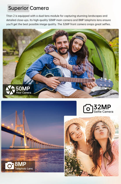 Unihertz Titan 2 Smartphone 5G Android 15 with Physical Keyboard Dual Screen 12GB 512GB  Dimensity 7300 Dual SIM 50MP Camera