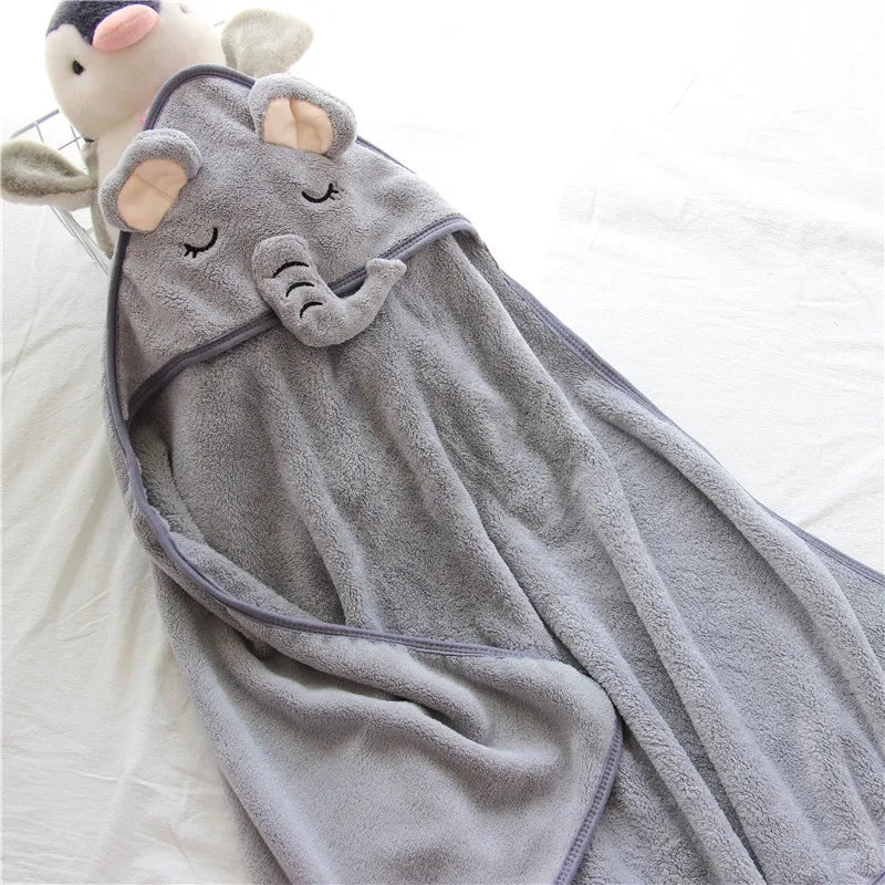 Baby Bath Towel Boy Girl Baby Towel Newborn With Hood Cartoon Coral Fleece Infant Towel Blanket Newborn Baby Bathrobe Infan