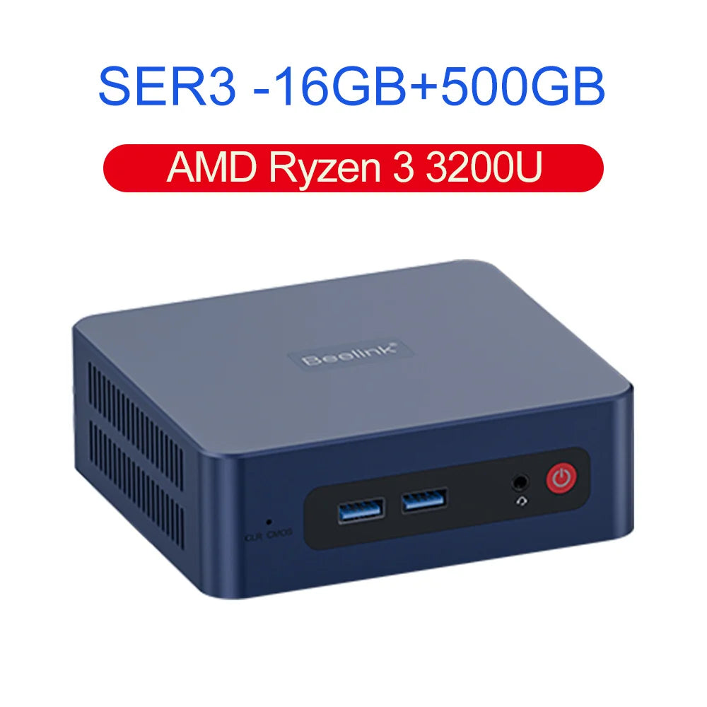 Beelink SER5 Max AMD Ryzen7 7735HS SER3 R3 3200U R5 5500U 5625U DDR4 16G RAM 500G Mini PC Support WiFi6 Type-C Desktop Computer