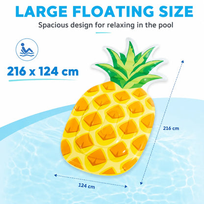 INTEX Pineapple Inflatable Pool Float 216 x 124 cm Large Tropical Swimming Pool Lounger for Summer Water Fun