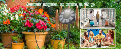 Solar Automatic Drip Irrigation System Kit, Auto Watering Kit for DIY Garden Watering System with 9 Timing Modes Outdoor Garden