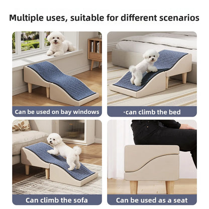 Foldable Pet Ramp Non-Slip Dog Stairs Sofa Climbing Assistance for Bed & Car Footrest Stool for Small Breed Cats and Dogs