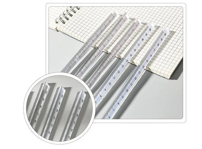 15cm /20 Cm Simple Transparent Triangular Straight Ruler Kawaii Tools Stationery Cartoon Drawing Gift Office School Measuring