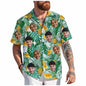 Custom Face Hawaiian Shirt Unisex Funny Personalized 3D Printed Button Shirts 2025 Beach Short Sleeves Lapel Shirts DIY Blouses