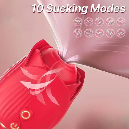 3in1 Thrusting Anal Vibrator Female Rose Sucking Clitoris Stimulator Dildo Licking Vagin Massager Masturbator Sex Toys for Women