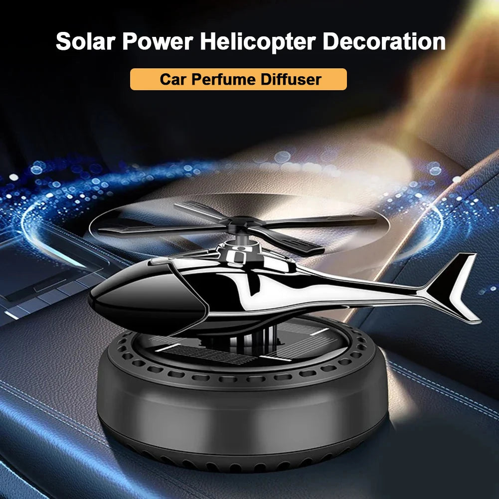 New Car Air Freshener Solar Helicopter Interior Decoration Propeller Rotating Long Lasting Fragrance Perfume Diffuser Car Decor