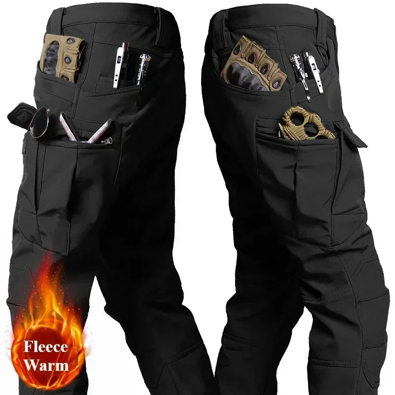 Winter Soft Shell Mens Tactical Set Outdoor Windproof Waterproof Warm Combat Suit Multi Pocket Thickened Camo Hunting Uniform