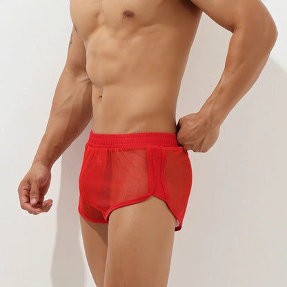 New Seobean-mesh shorts for men with a U pouch, Pajama wear, casual  home