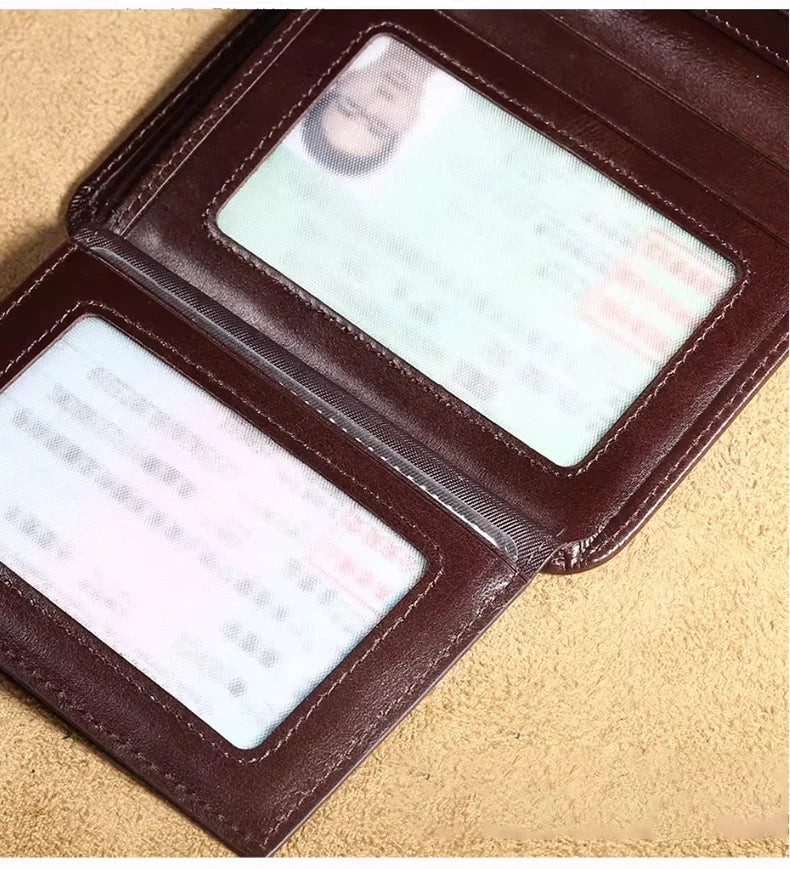 ManBang Classic Style Wallet Genuine Leather Men Wallets Short Male Purse Card Holder Wallet Men Fashion High Quality