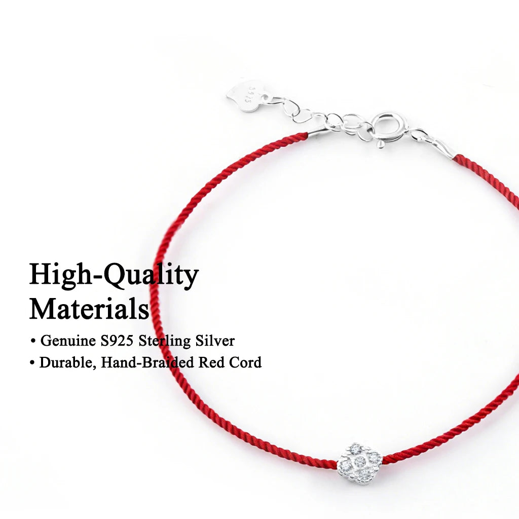 La Monada Red Thread For Hand Women's 925 Sterling Silver Bracelets Square Zircon Red String Rope Jewelry Bracelets For Women