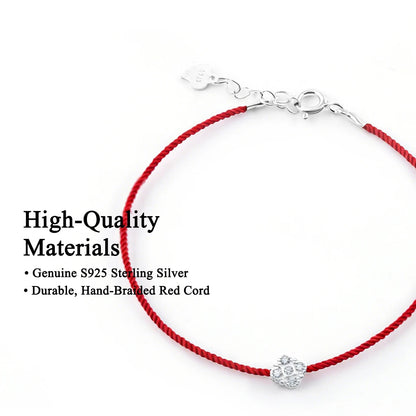 La Monada Red Thread For Hand Women's 925 Sterling Silver Bracelets Square Zircon Red String Rope Jewelry Bracelets For Women