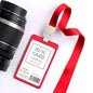 Office Supplies Luxury Metal Material Business Card Holder Credit Id Card Badge Holder With Exquisite Lanyard Custom